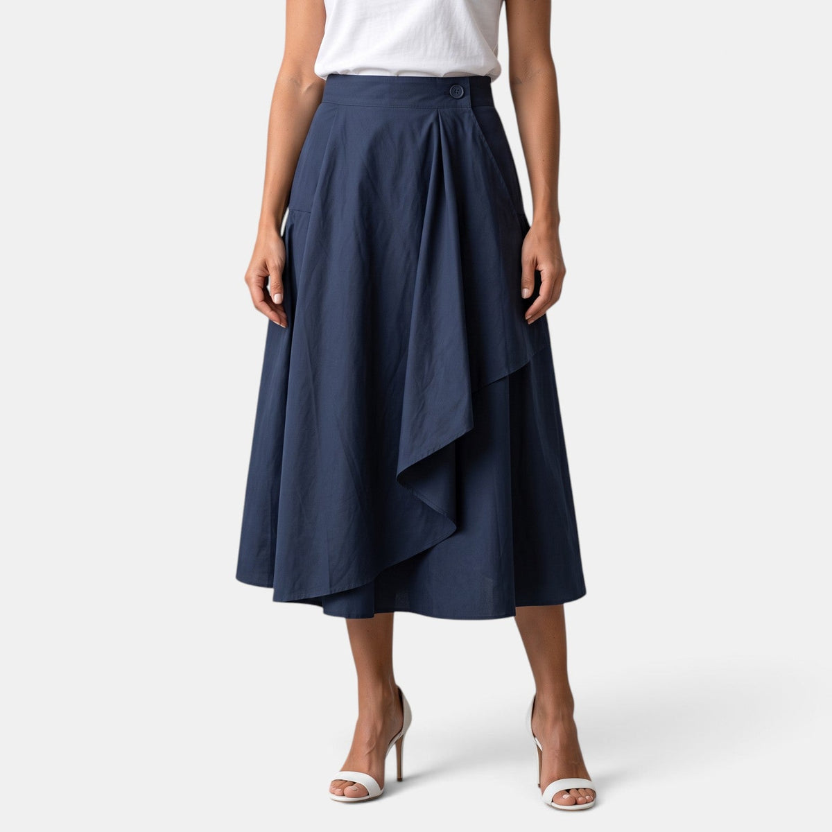 Falda Midi Mujer Cintura Alta