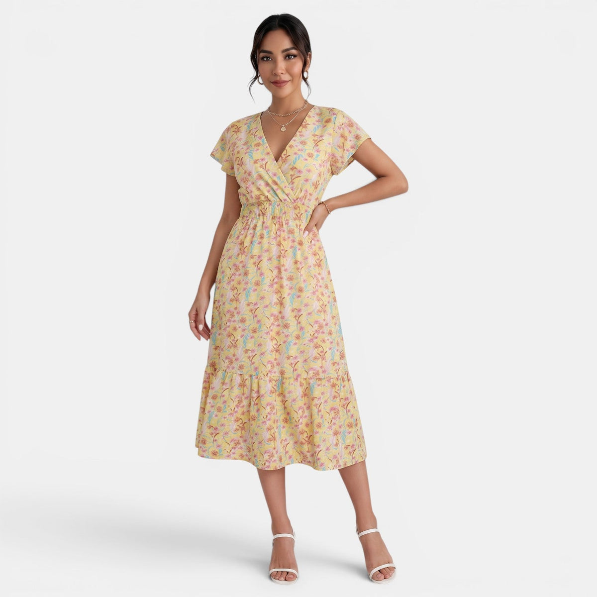 Vestido Midi Floral Mujer Verano
