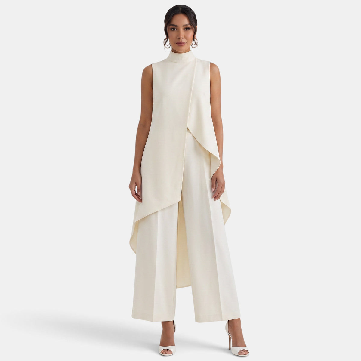 Conjunto Mujer Elegante Cuello Alto Asimétrico