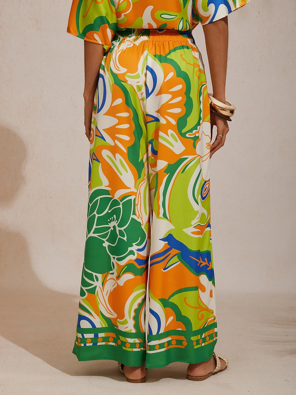 Malva | Pantalón Palazzo de Satén