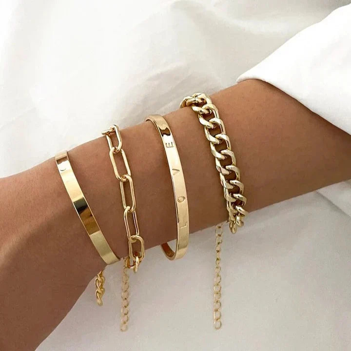 Set de Pulseras Elan Mercer Oro Blanco