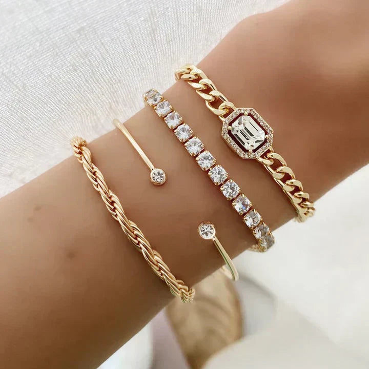 Set de Pulseras Domitia Calvina Oro Blanco