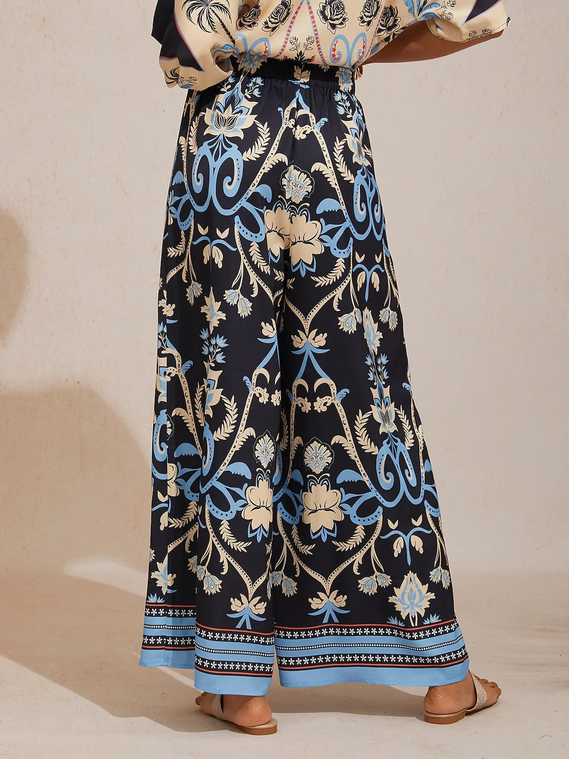 Malva | Pantalón Palazzo de Satén